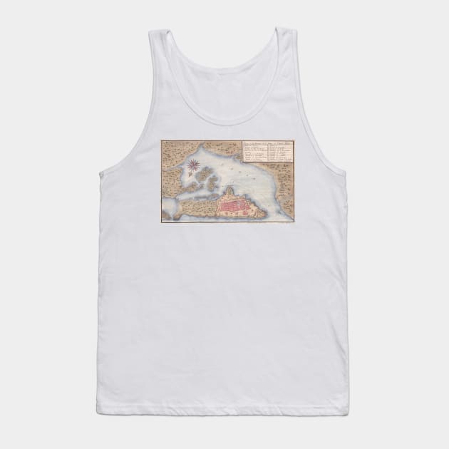 Vintage Map of San Juan Puerto Rico (1770) Tank Top by Bravuramedia